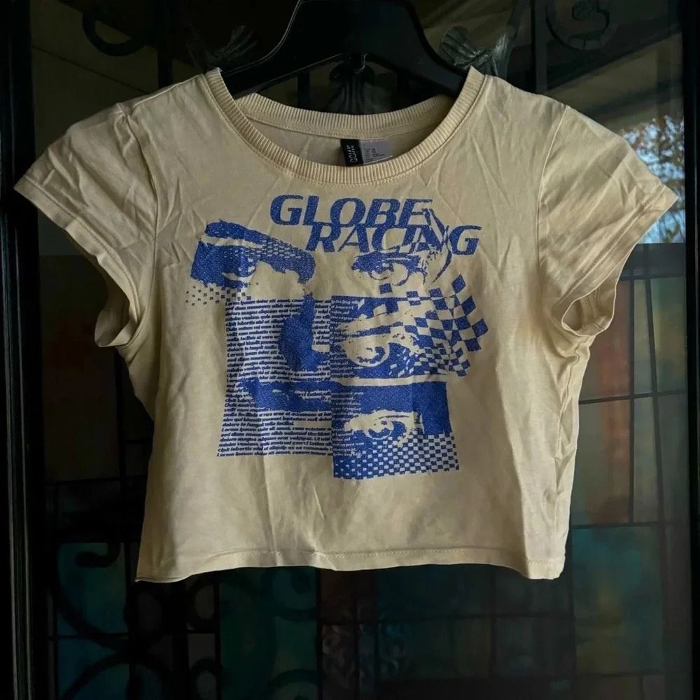 h&m cropped graphic tee